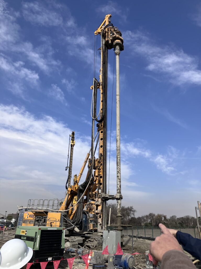 Deep soil mixing rig on the Seal Beach Pump Station project.