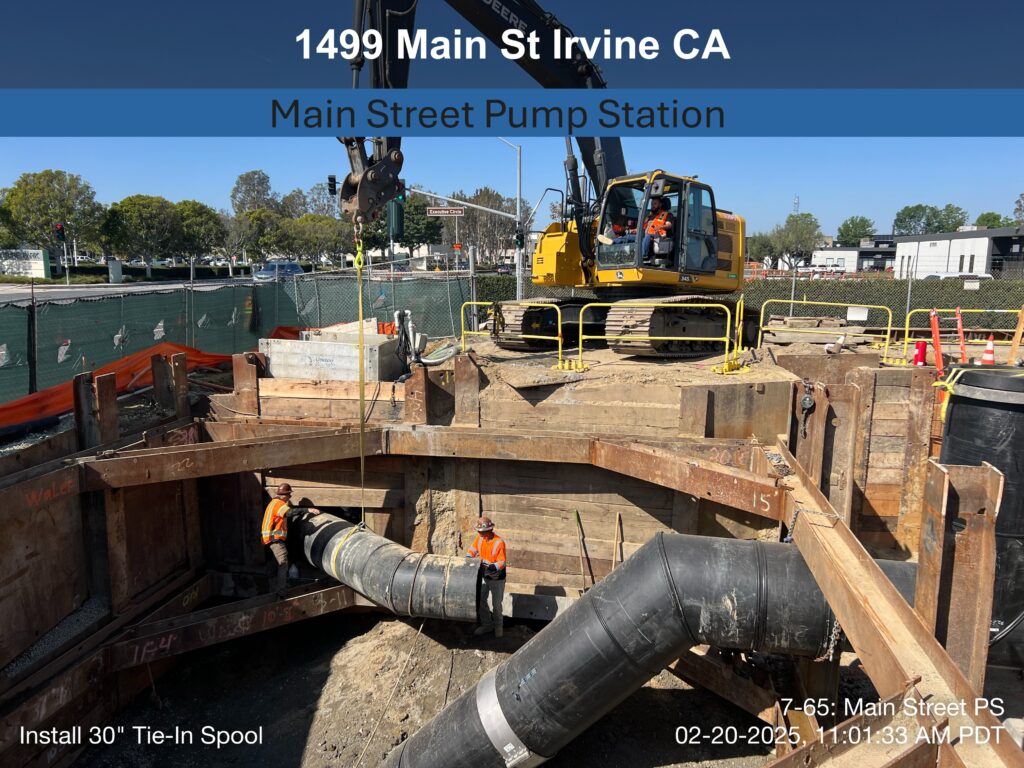 Project No. 7-65 install 30 inch tie in spool at Main Street Pump Station