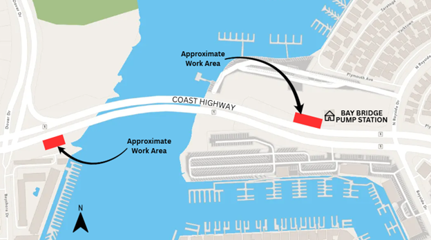 Bay Bridge microtunneling work areas