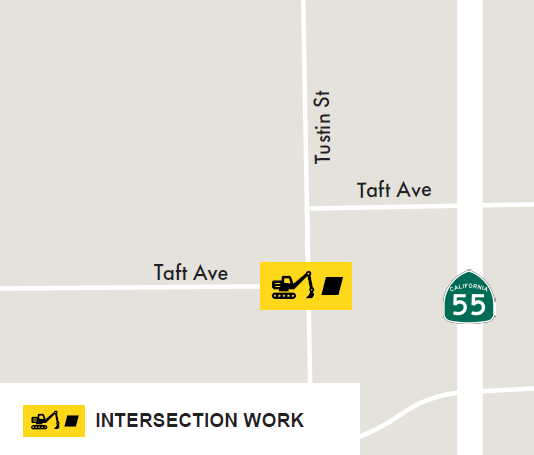 Taft and Tustin intersection construction map