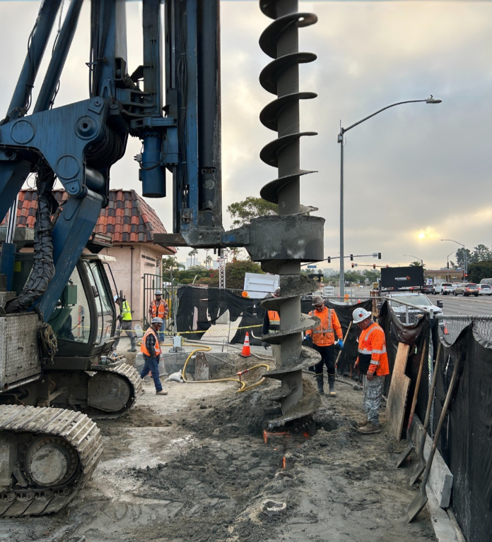 Bay Bridge construction photo deep soil mixing